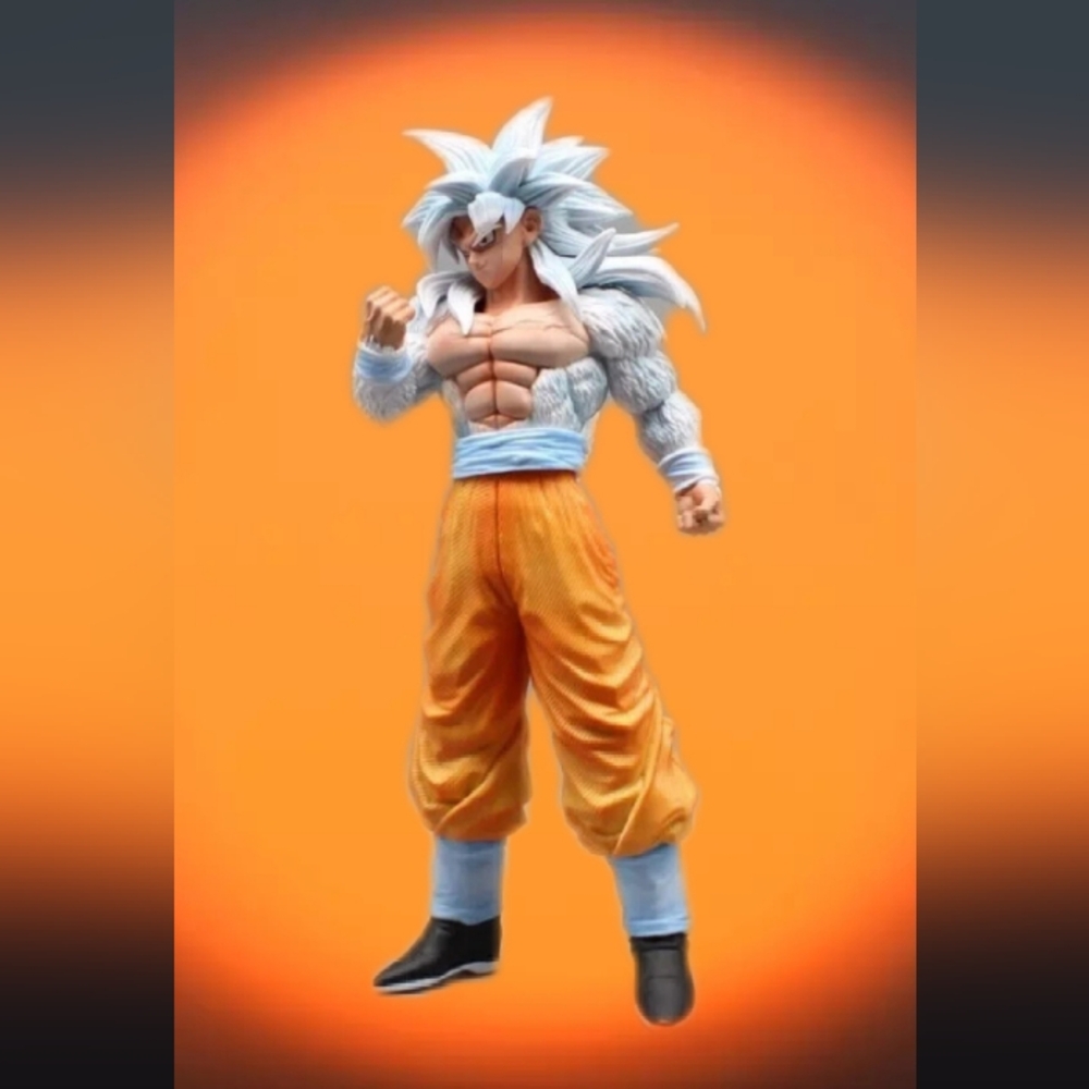 30cm Dragonball Z Goku Son White Hair Saiyan Anime Otaku Large GT Figure Toy